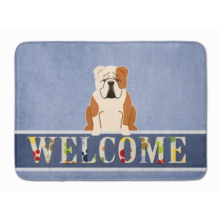 Carolines Treasures English Bulldog Fawn White Welcome Machine Washable Memory Foam Mat BB5706RUG